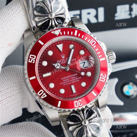 chrome hearts rolex red submariner|Rolex Submariner wrist watch.